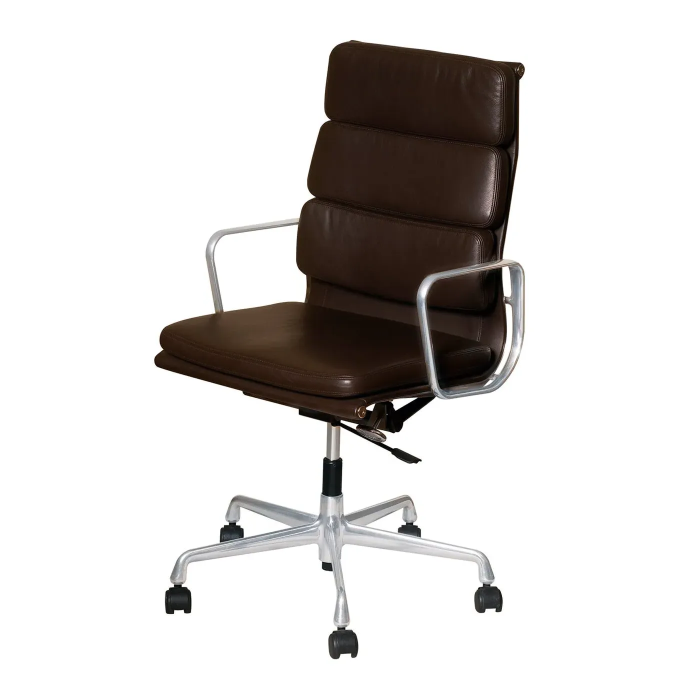High Back Office Chair with Soft Pad - Black, Leather image