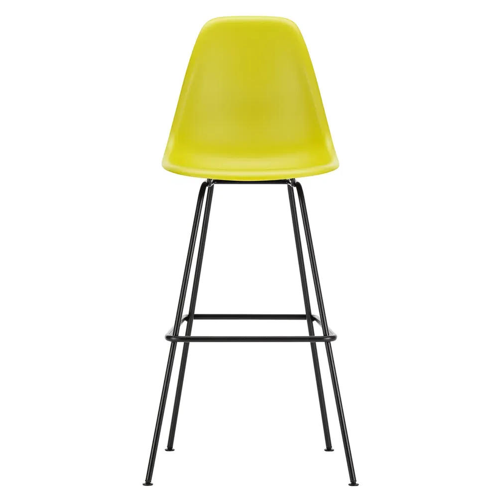 High Plastic Stool - Mustard, Powder Coated