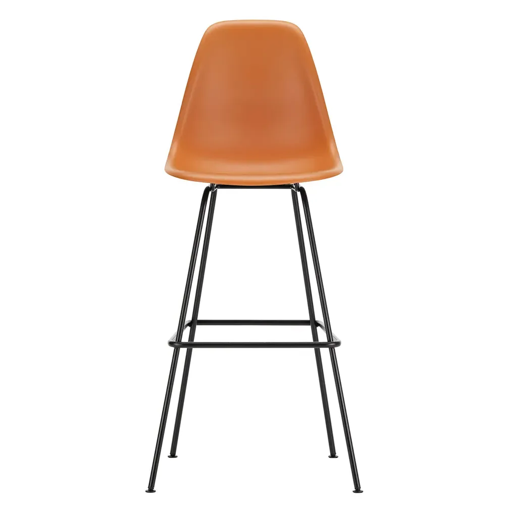 High Plastic Stool - Rusty Orange, Powder Coated