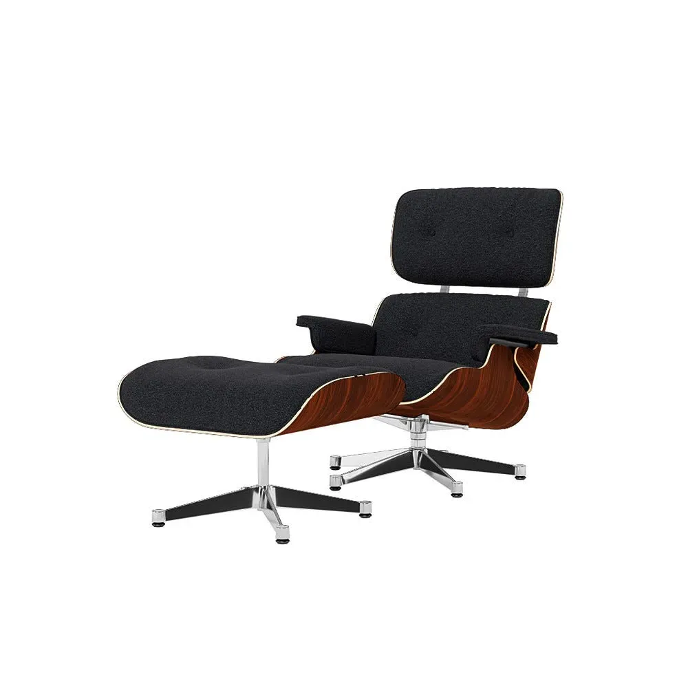 Lounge Chair & Ottoman Set - Anthracite, Palisander