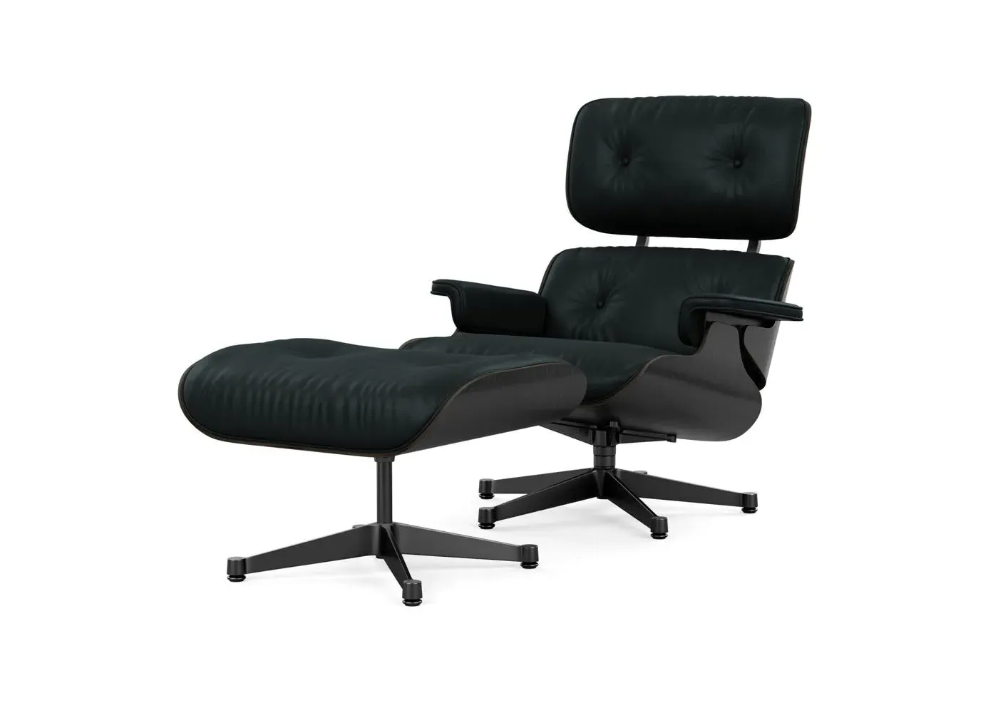 Lounge Chair & Ottoman Set - Black, Leather image