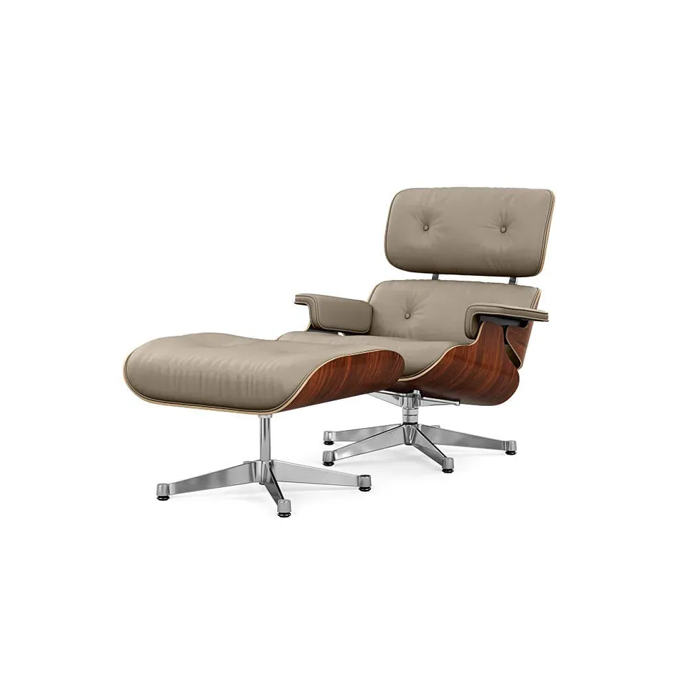 Lounge Chair & Ottoman Set - Grey, Leather image
