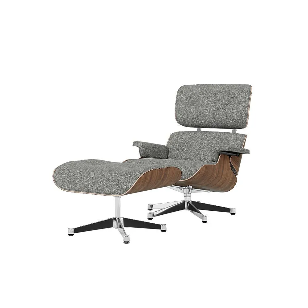 Lounge Chair & Ottoman Set - Grey, Walnut