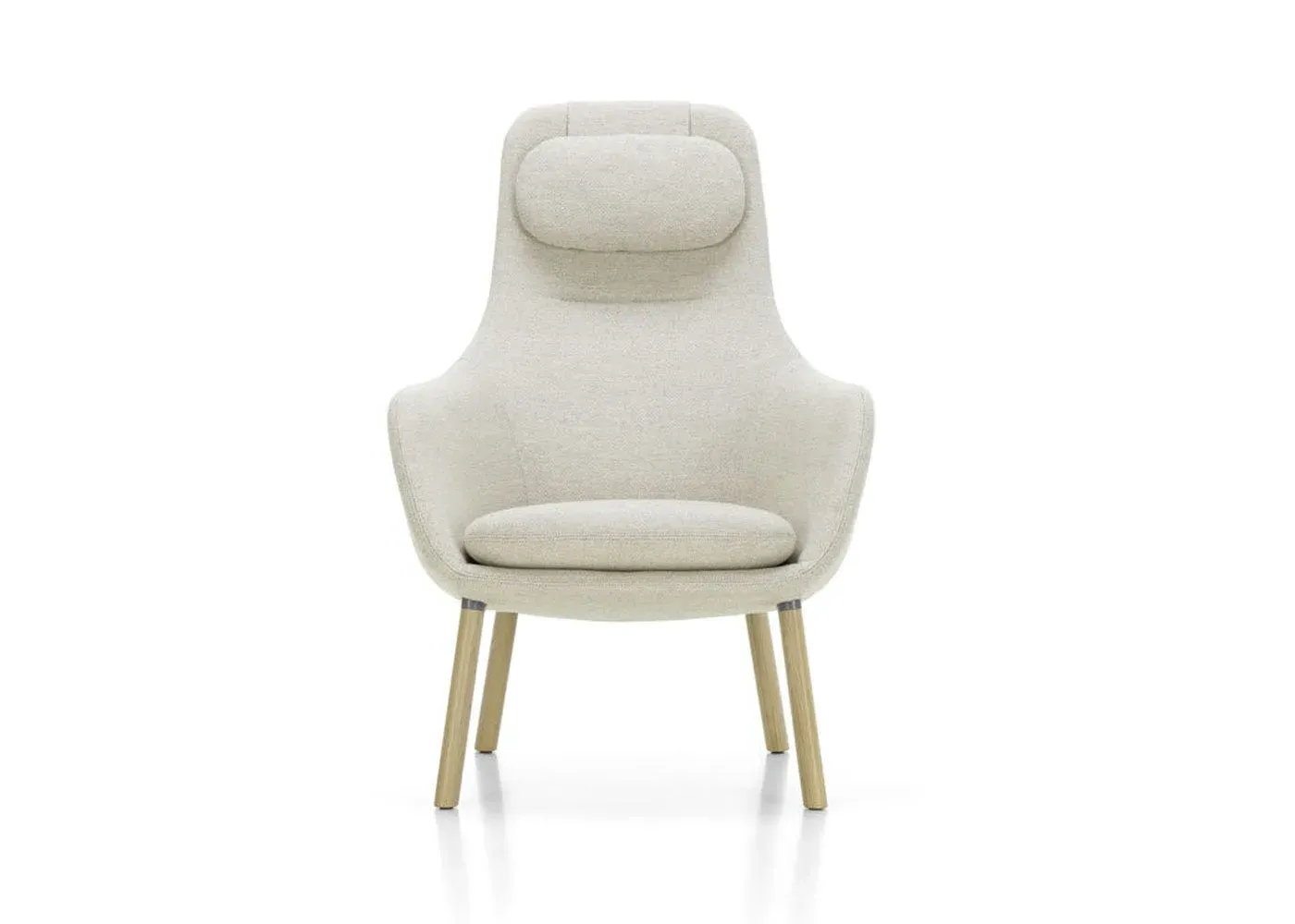 Lounge Chair with Loose Cushion - Beige, Oak image