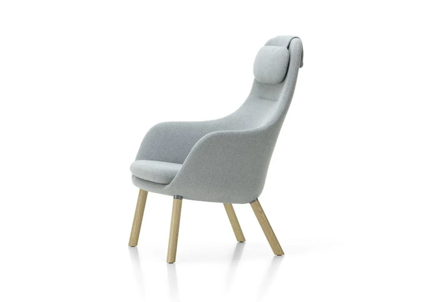 Lounge Chair with Loose Cushion - Blue, Oak