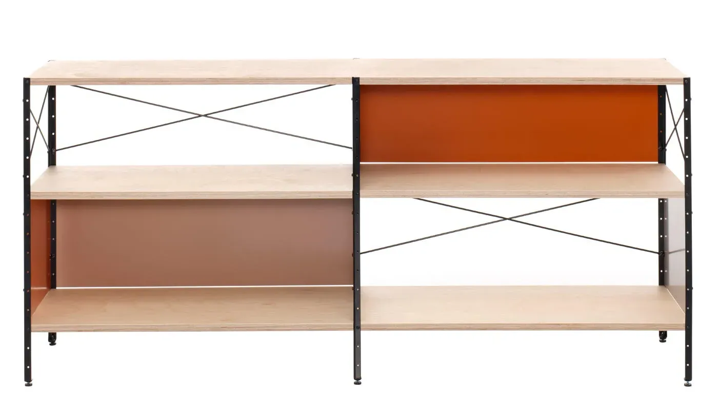 Modular Shelving Unit - Orange, Metal & Wood image
