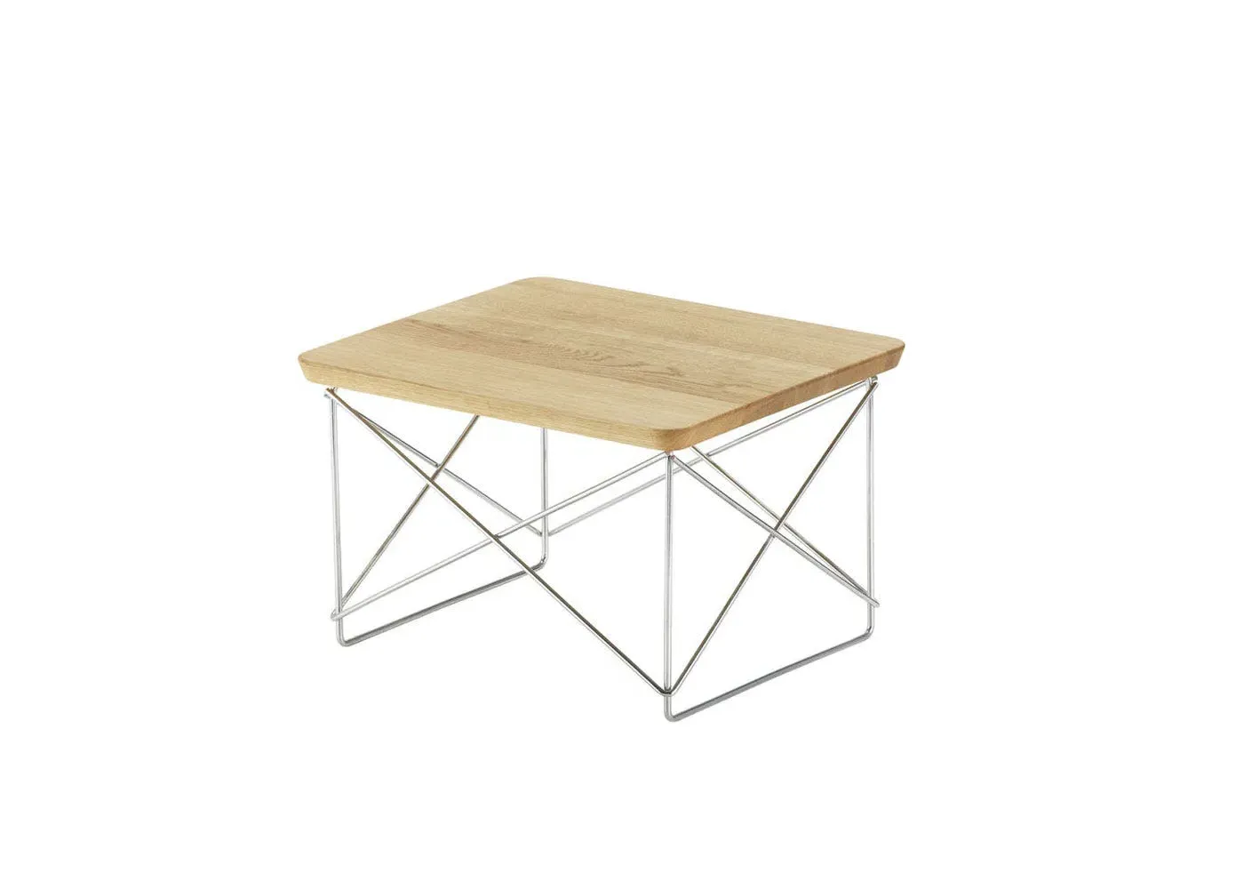 Occasional Table with Chrome Base - Oak