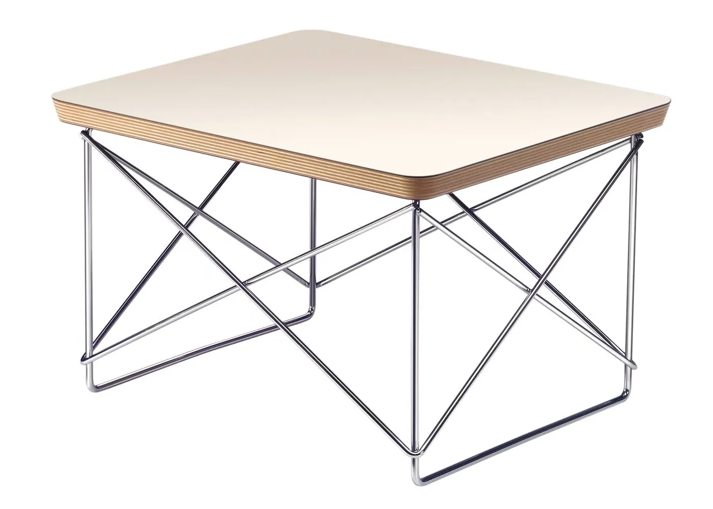 Occasional Table with Chrome Base - White image