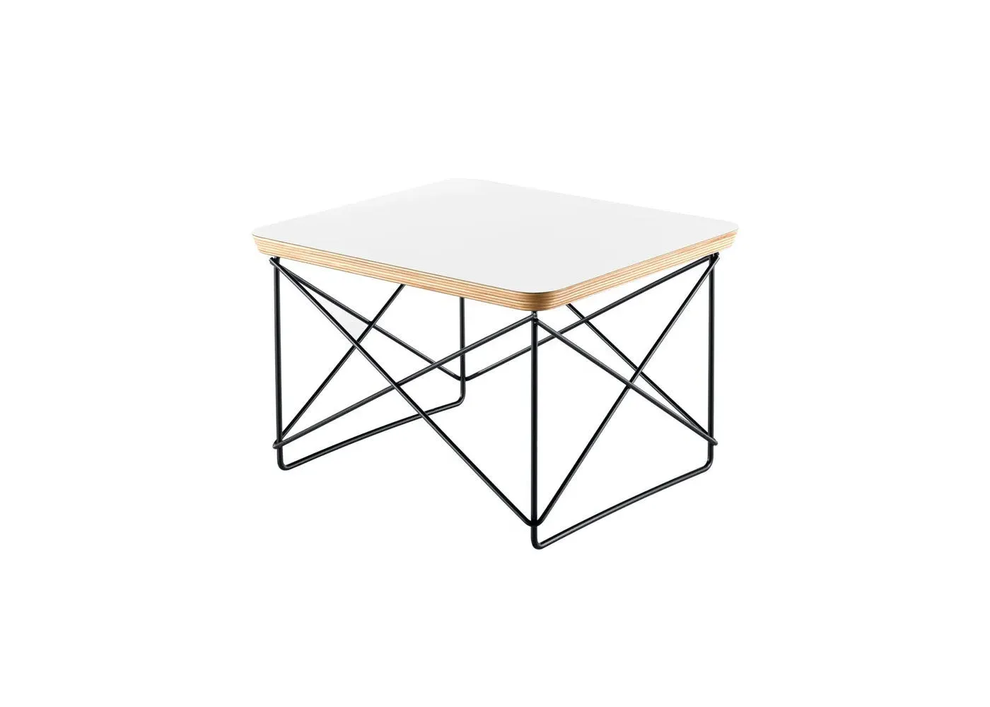 Occasional Table with Wire Base - White, Steel