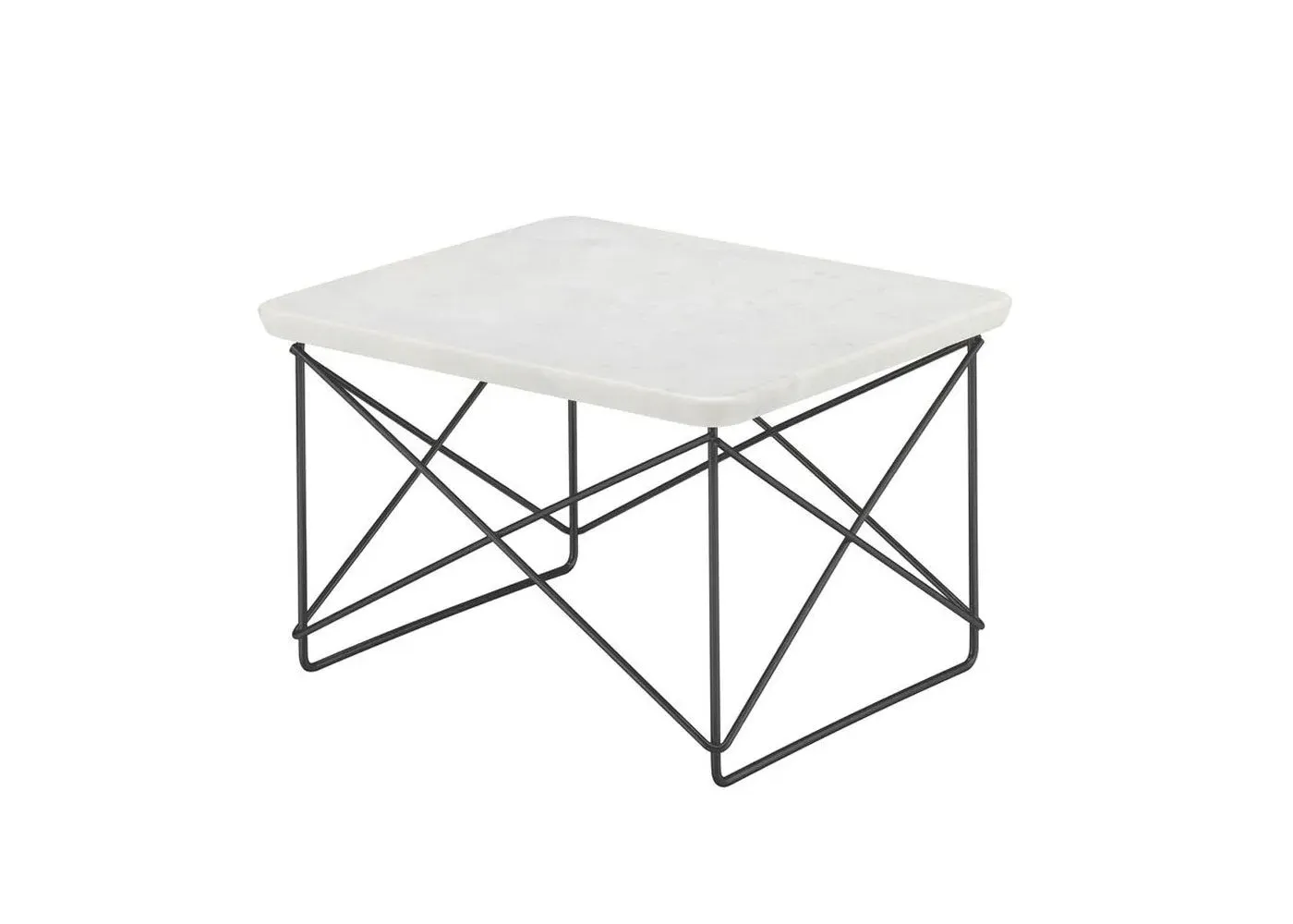 Occasional Table with Wire Base - White, Steel