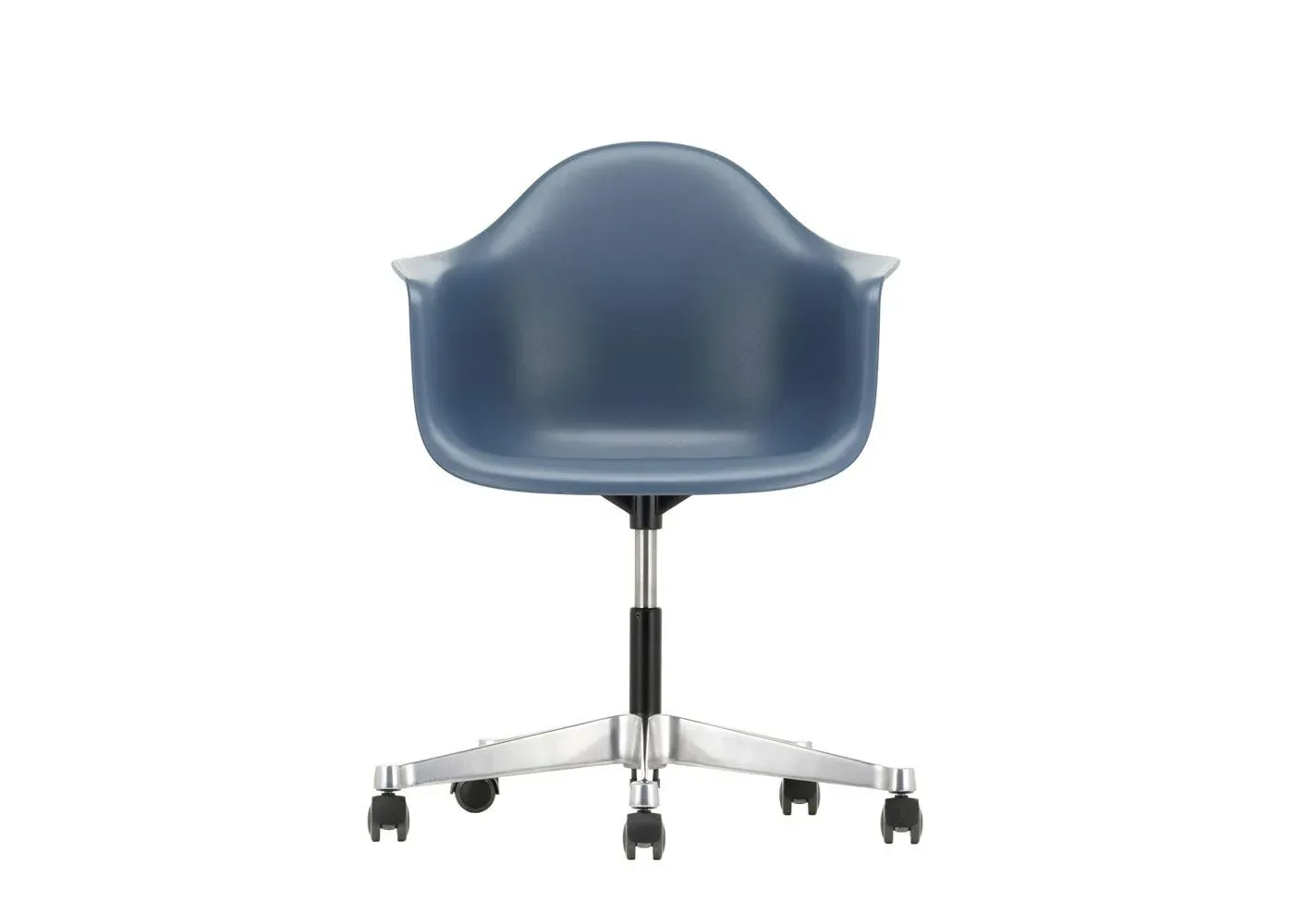 Office Armchair with Castors - Blue, Aluminum