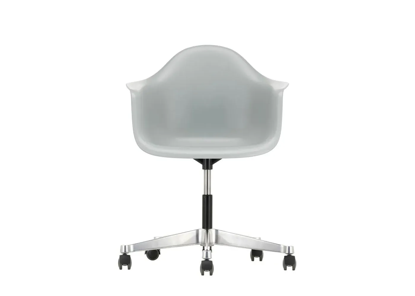 Office Armchair with Castors - Grey, Aluminum