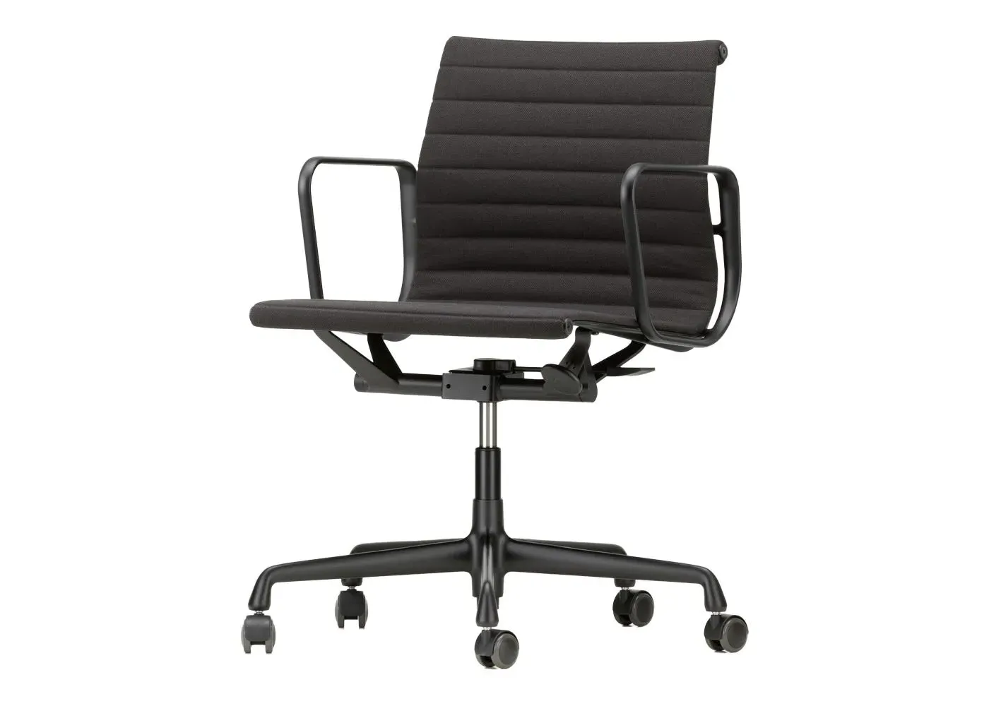 Office Chair with Black Base - Black, Fabric image