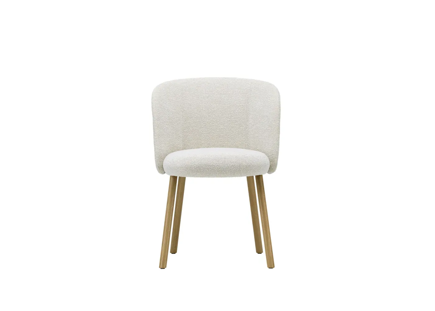 Side Chair with Oak Legs - White, Fabric image