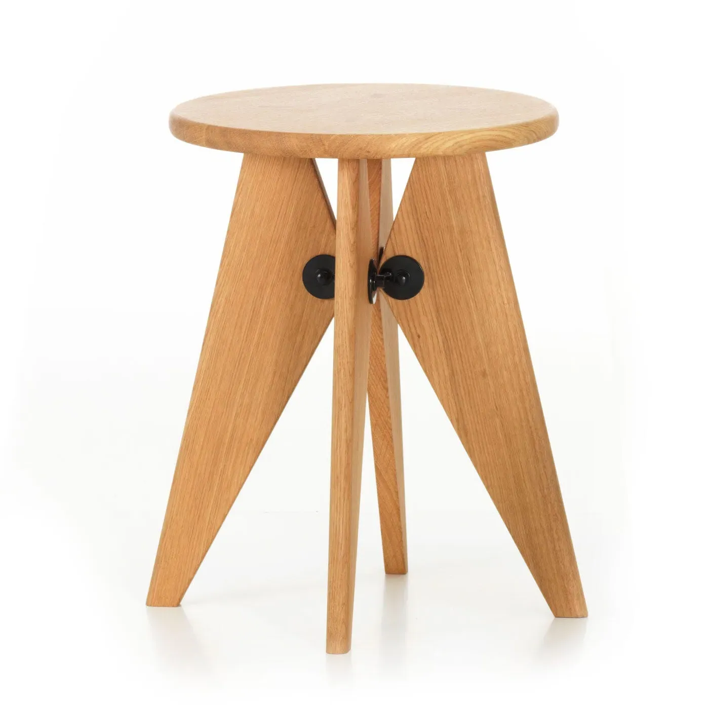 Small Stool with Steel Frame - Oak image