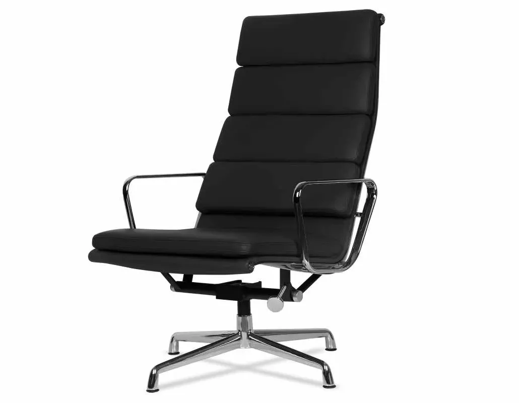 Soft Pad Office Chair with Tilt - Black, Leather image