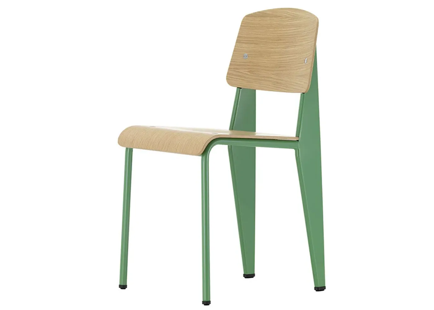 Standard Chair with Oak Seat - Green, Steel