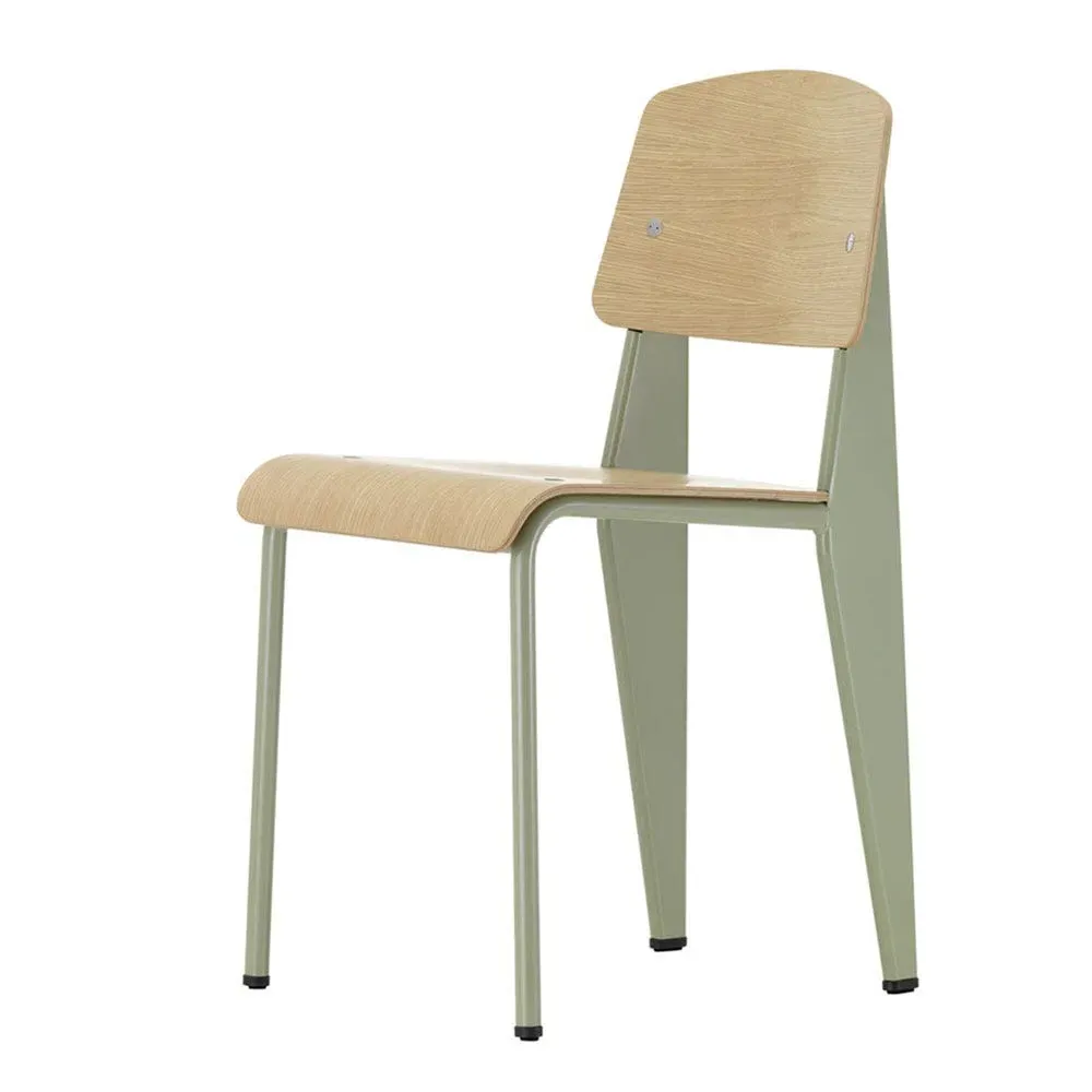 Standard Chair with Oak Seat - Grey, Steel