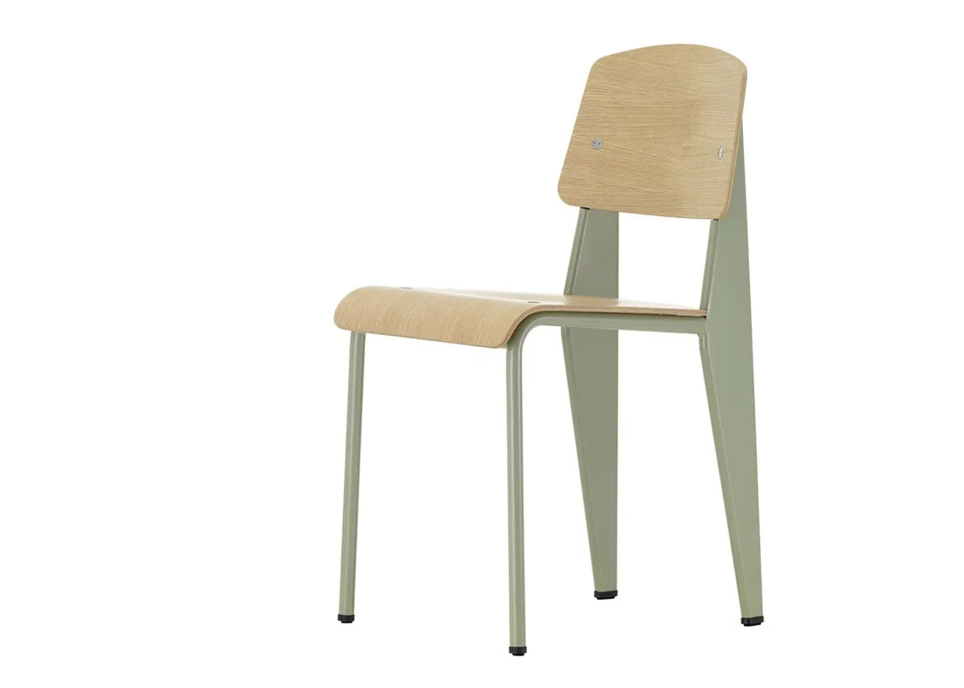 Standard Chair with Oak Seat - Grey, Steel