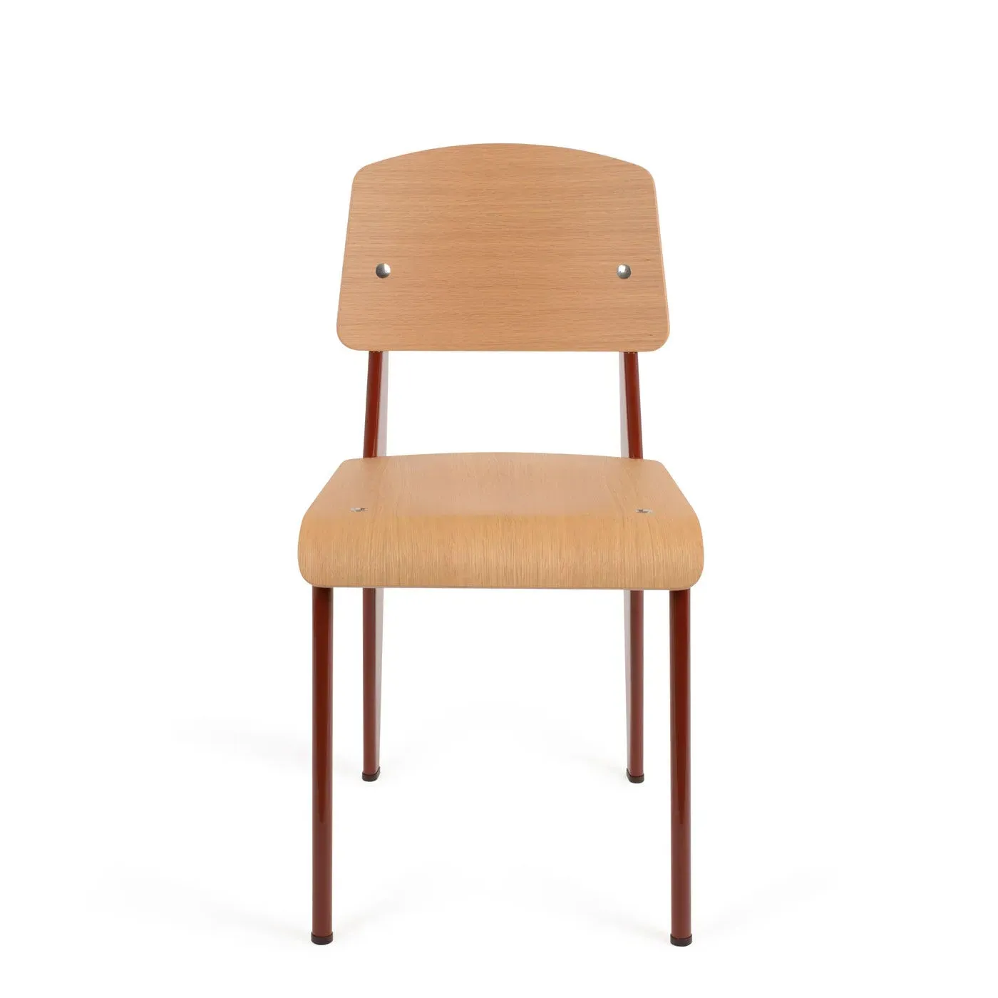Standard Chair with Oak Seat - Red, Steel