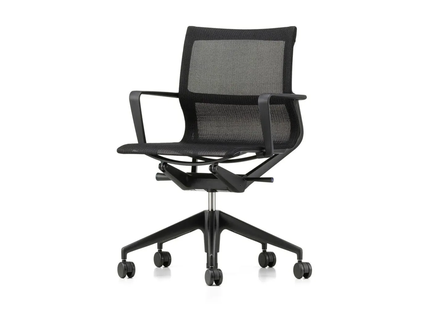 Swivel Armchair with Deep Black Frame - Black image