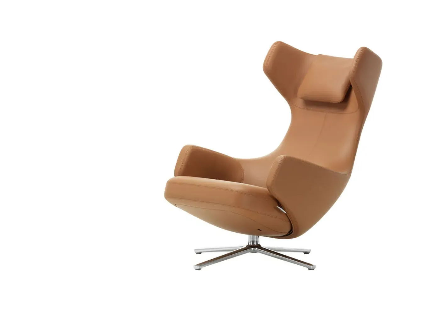 Swivel Lounge Chair with Reclining - Brown, Leather