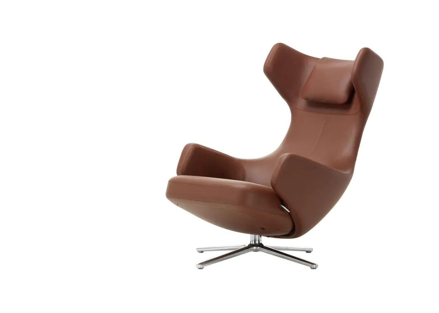 Swivel Lounge Chair with Reclining - Brown, Leather