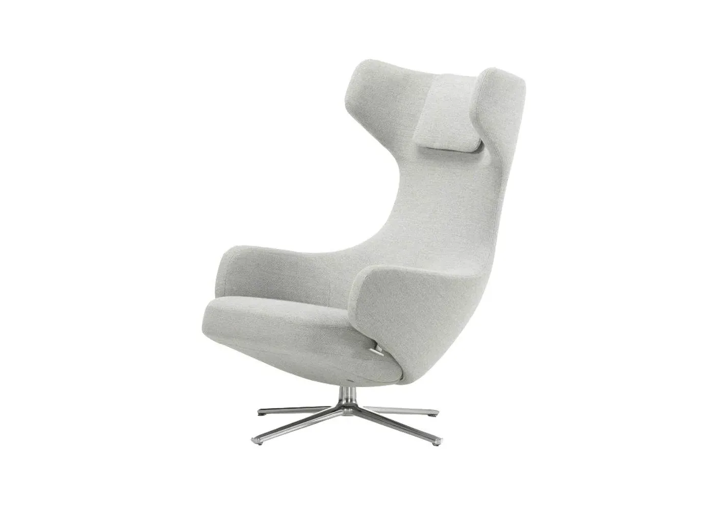 Swivel Lounge Chair with Reclining - Grey, Fabric