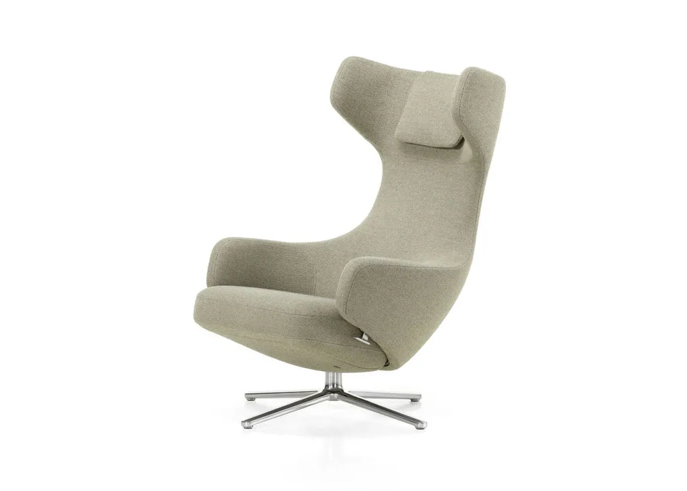 Swivel Lounge Chair with Reclining - Grey, Fabric image