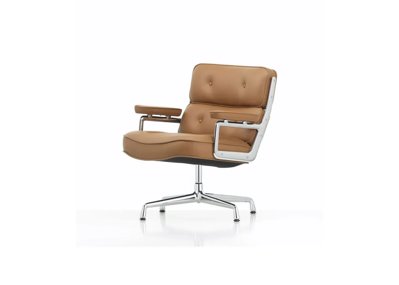 Swivel Office Chair with Armrests - Brown, Leather image
