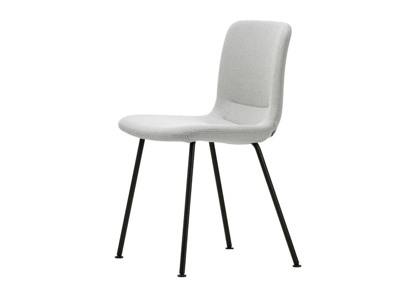 Tube Chair with Dark Legs - Grey, Upholstered