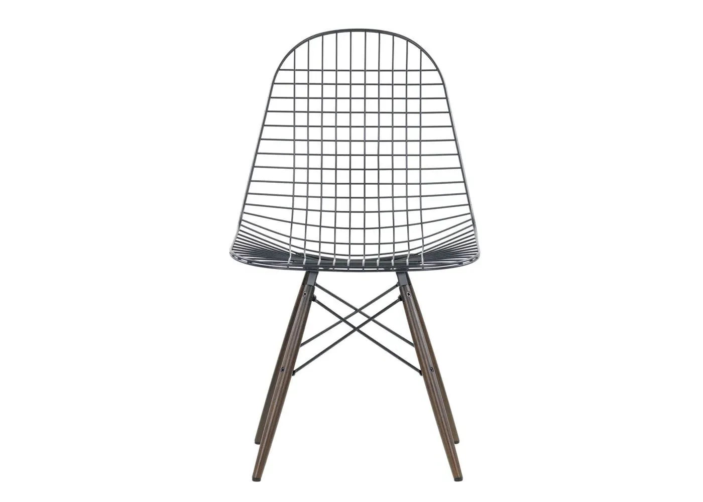 Wire Dining Chair - Brown, Steel