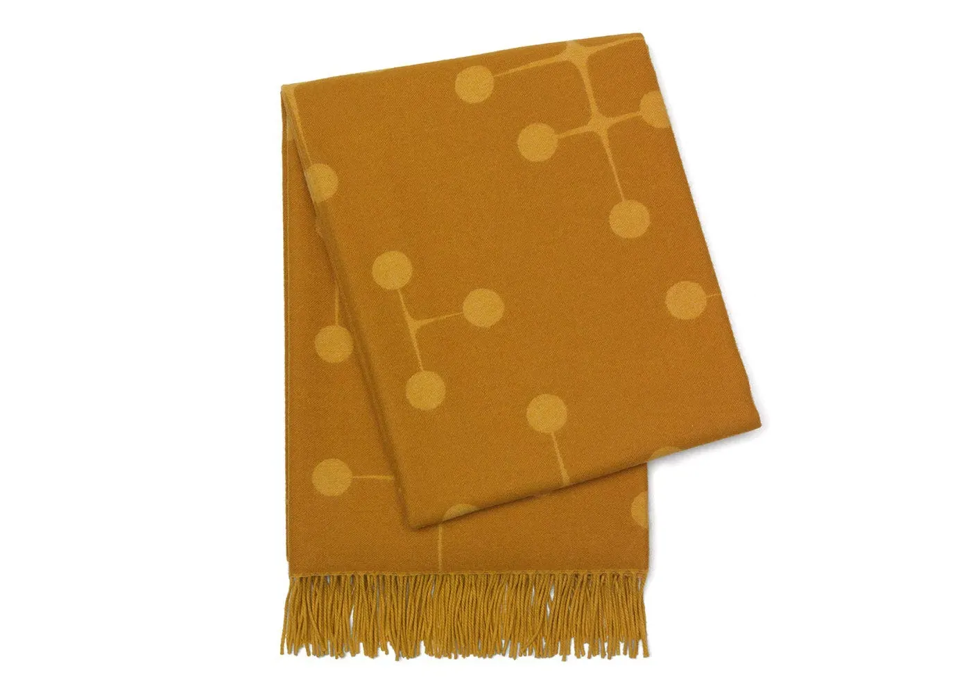 Wool Blanket with Dot Pattern - Mustard, Merino