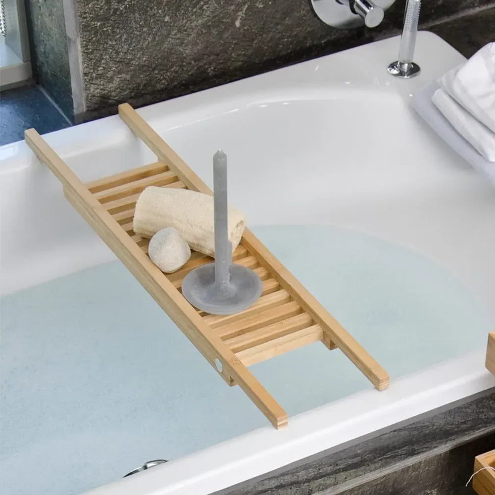 Bath Bridge with Dowel Rods - Dark Wood, Bamboo