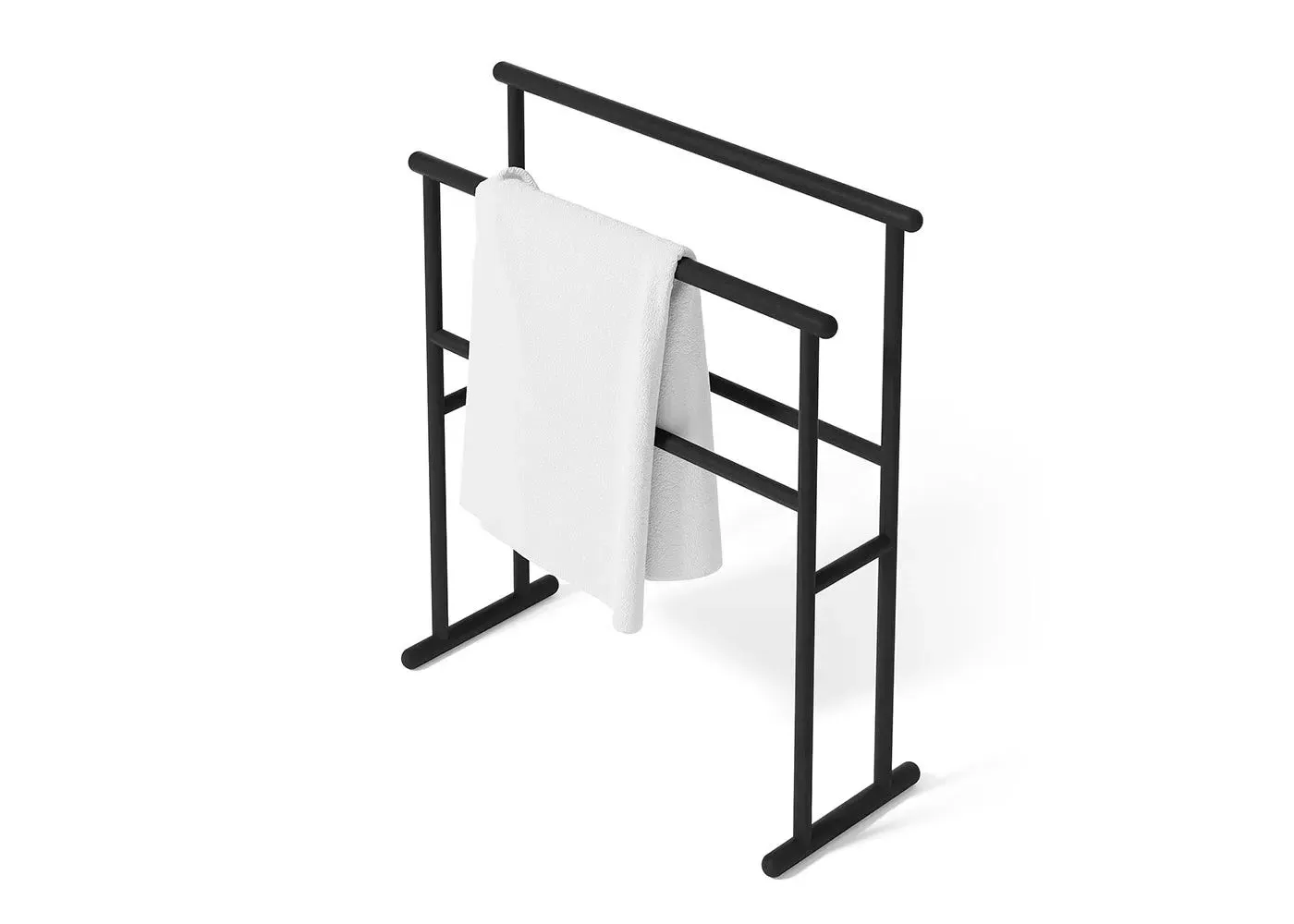 Freestanding Towel Rail - Dark Oak, Wood image