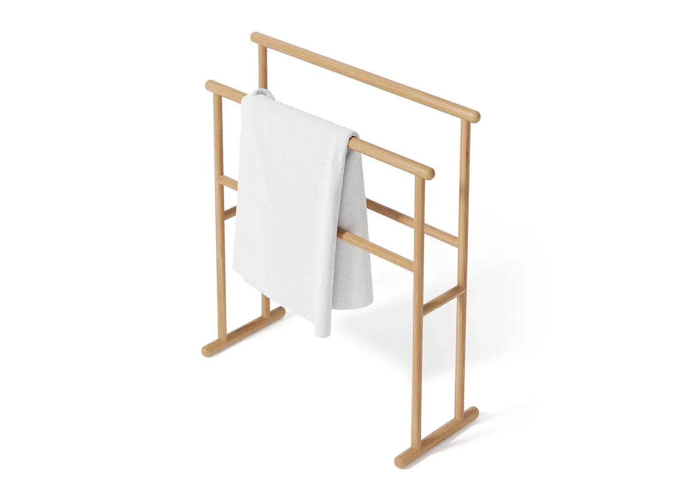 Freestanding Towel Rail - Oak, Wood