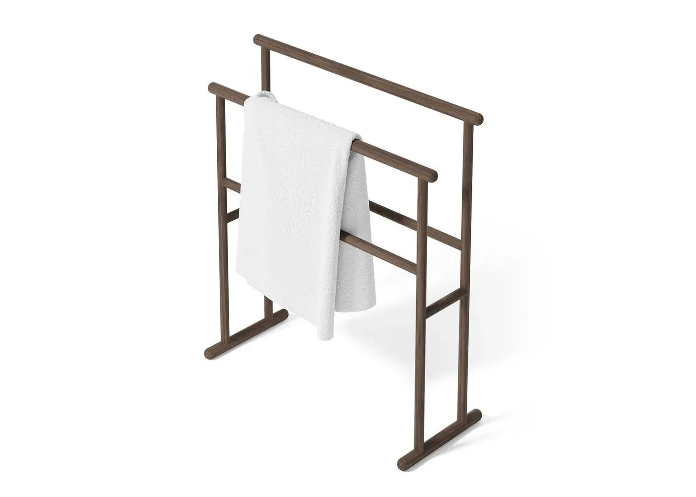 Freestanding Towel Rail - Walnut, Wood