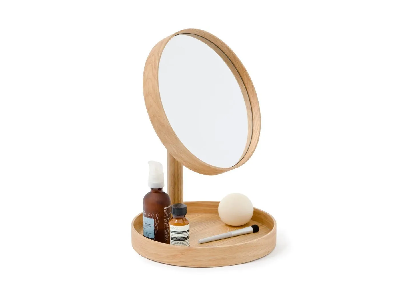 Magnifying Mirror - Oak, Wood