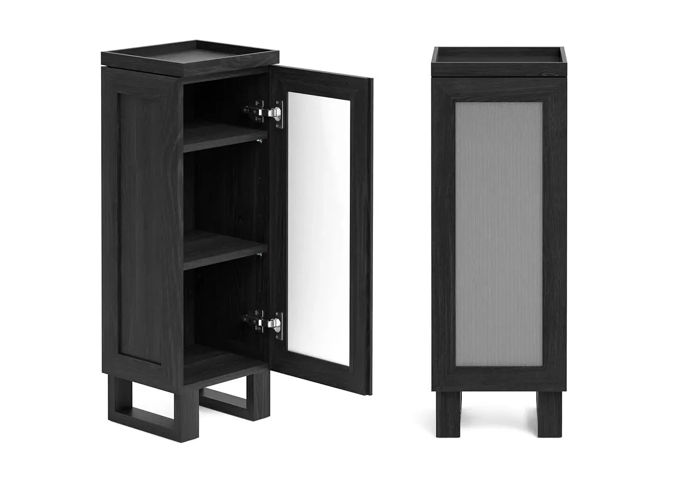 Mezza Tallboy Storage Unit - Dark Oak Wood image