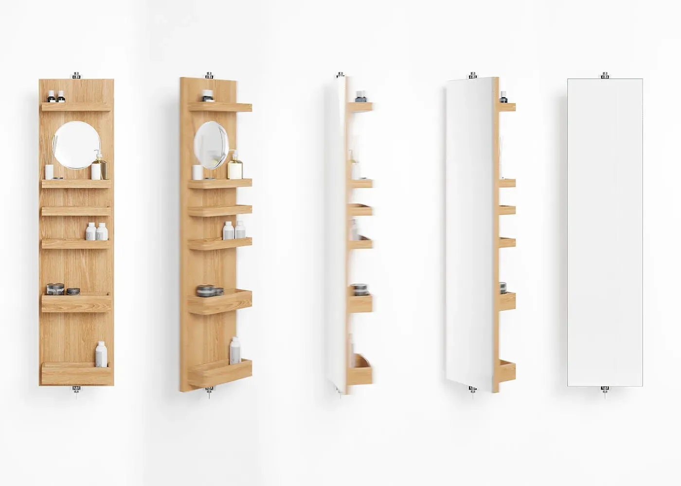 Revolving Storage Cabinet - Natural Oak