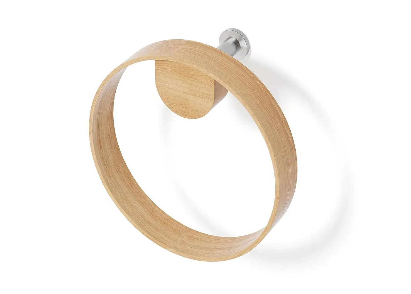 Ring Towel Holder - Natural Oak Wood image