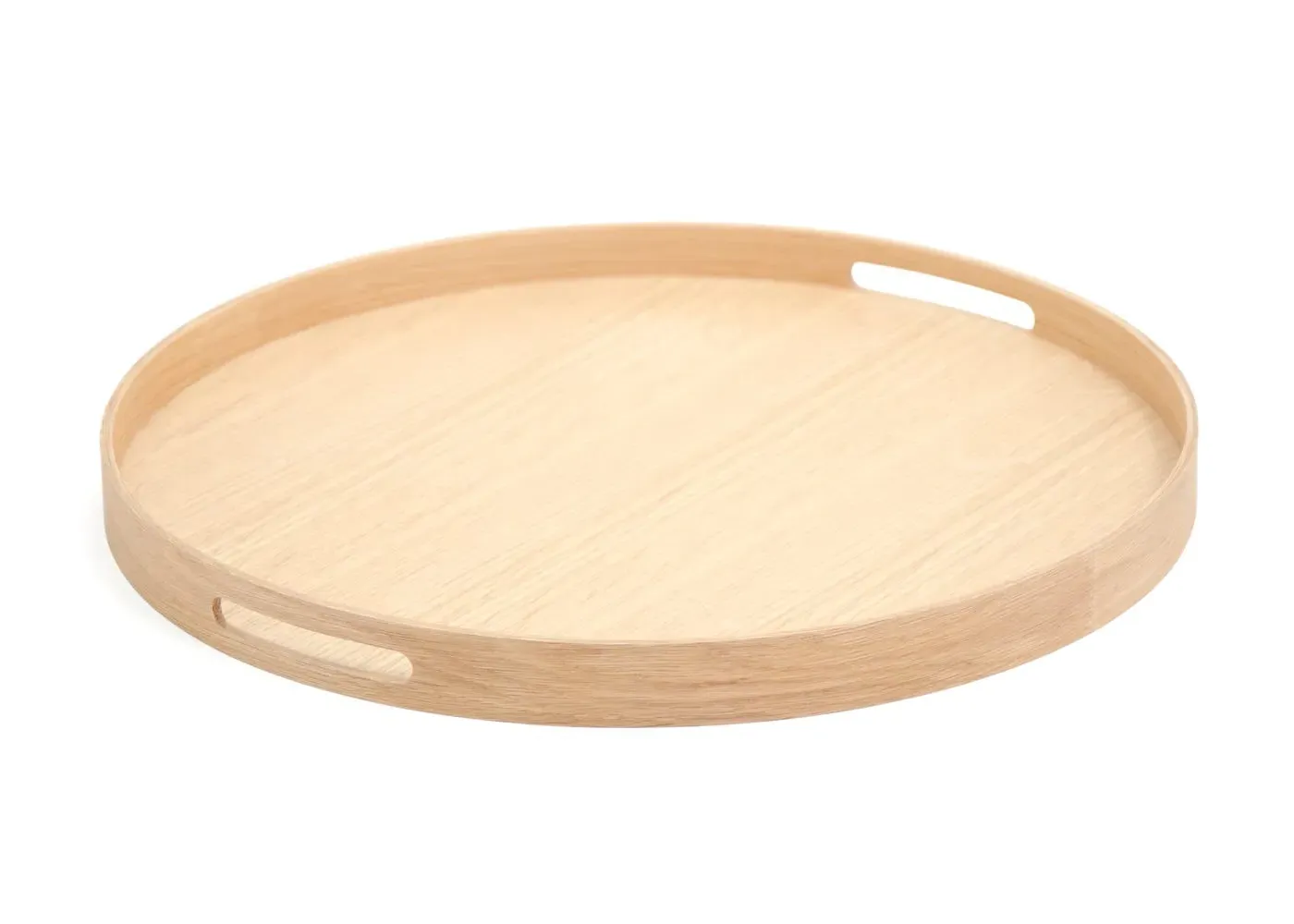Round Serving Tray - Oak, Wood
