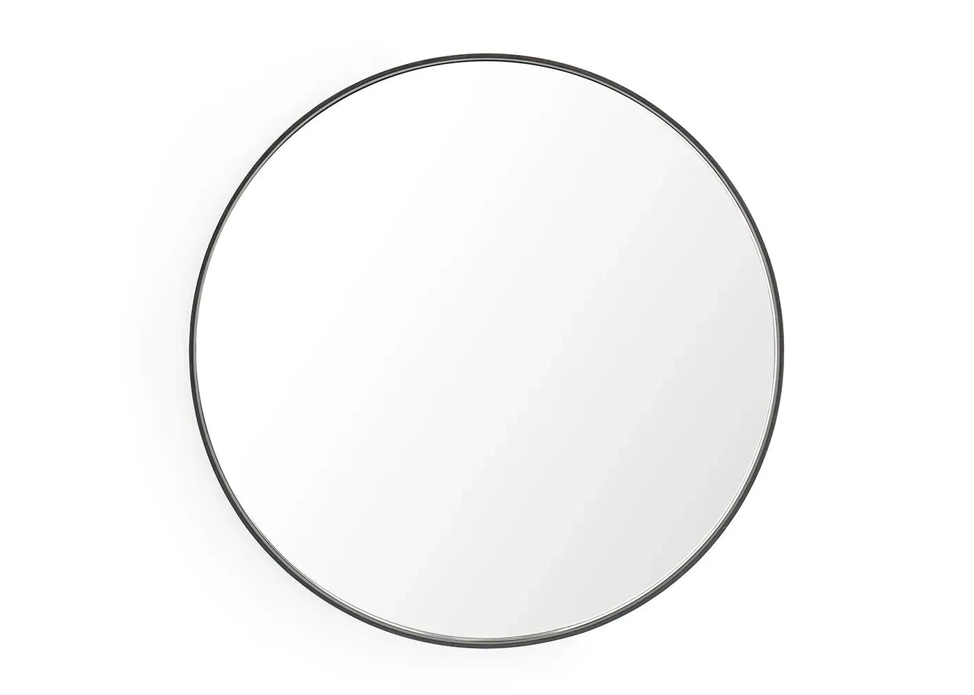 Round Wall Mirror - Dark Oak, Wood