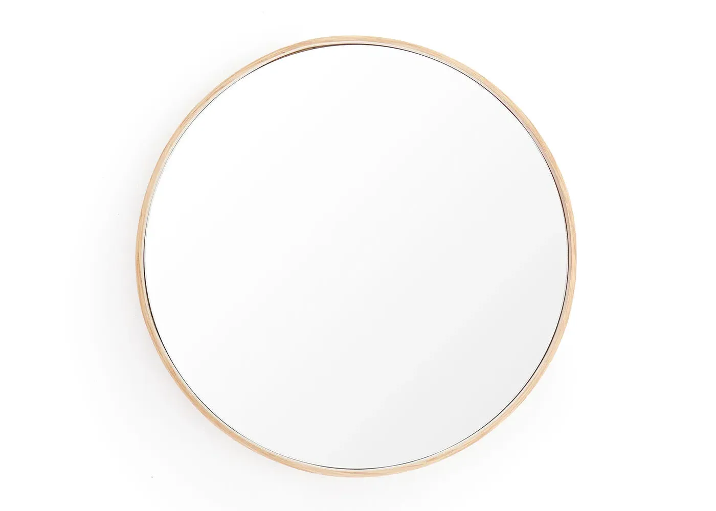 Round Wall Mirror - Natural Oak, Wood image