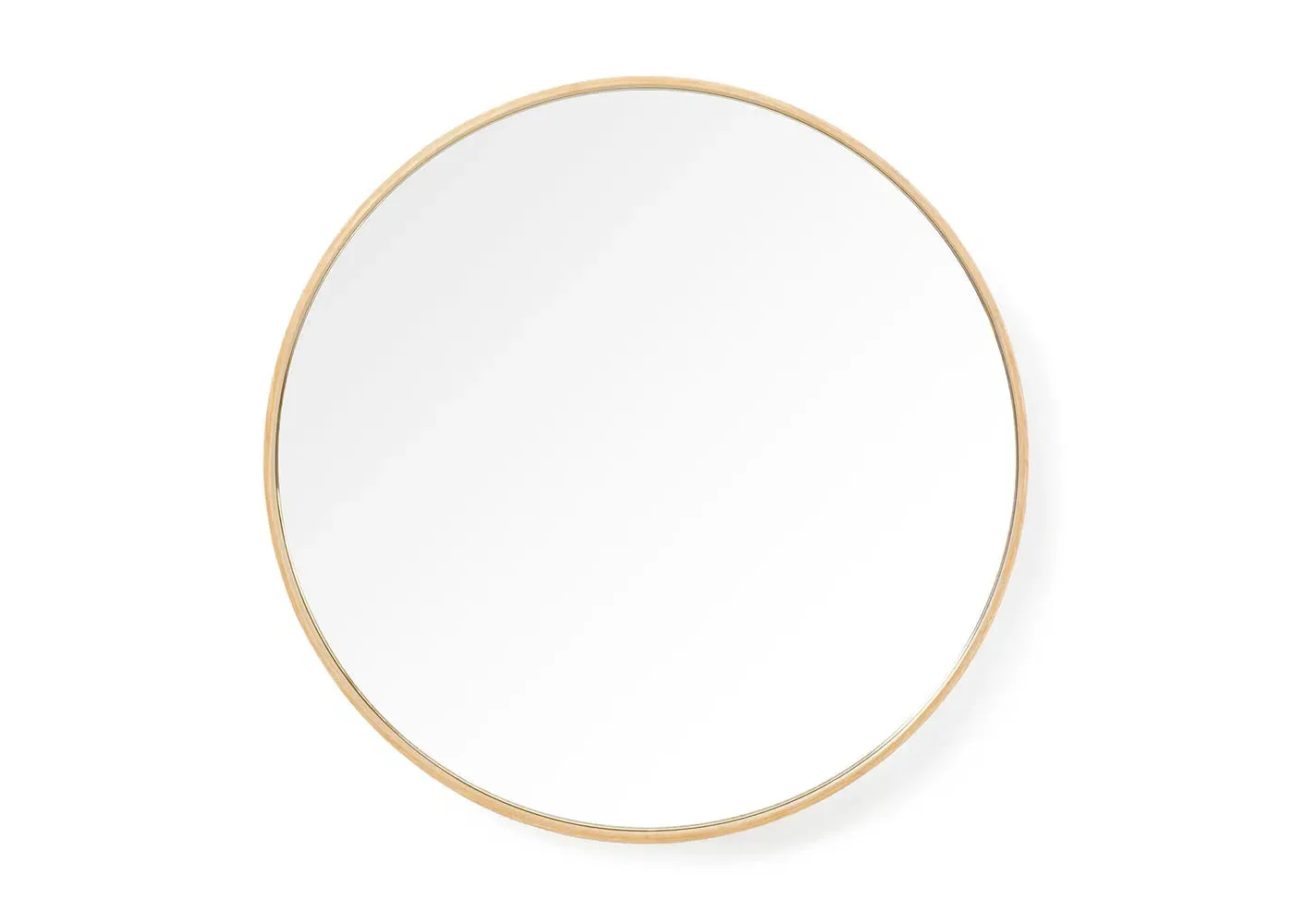 Round Wall Mirror - Natural Oak, Wood
