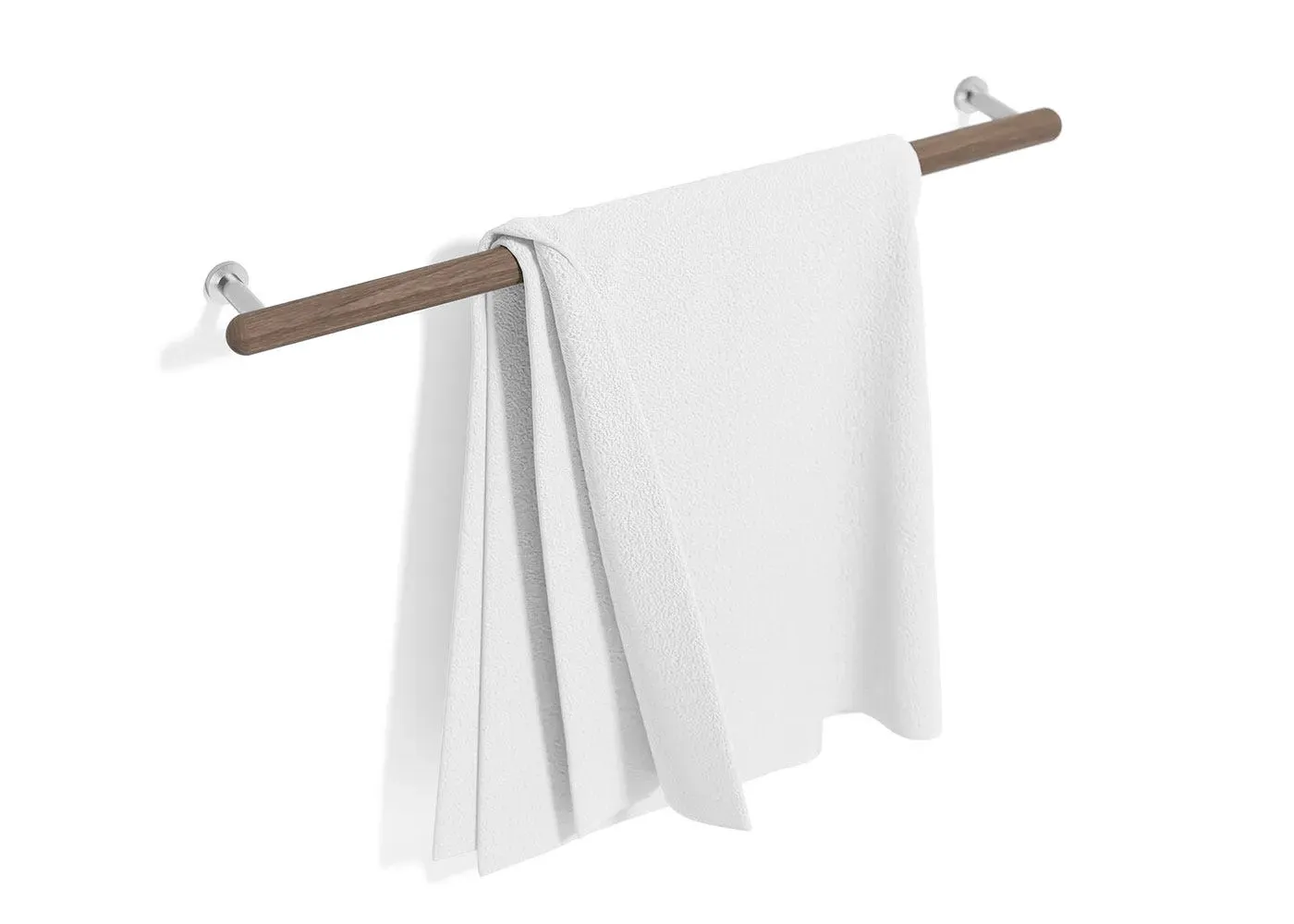 Single Towel Rail - Dark Wood, Walnut image