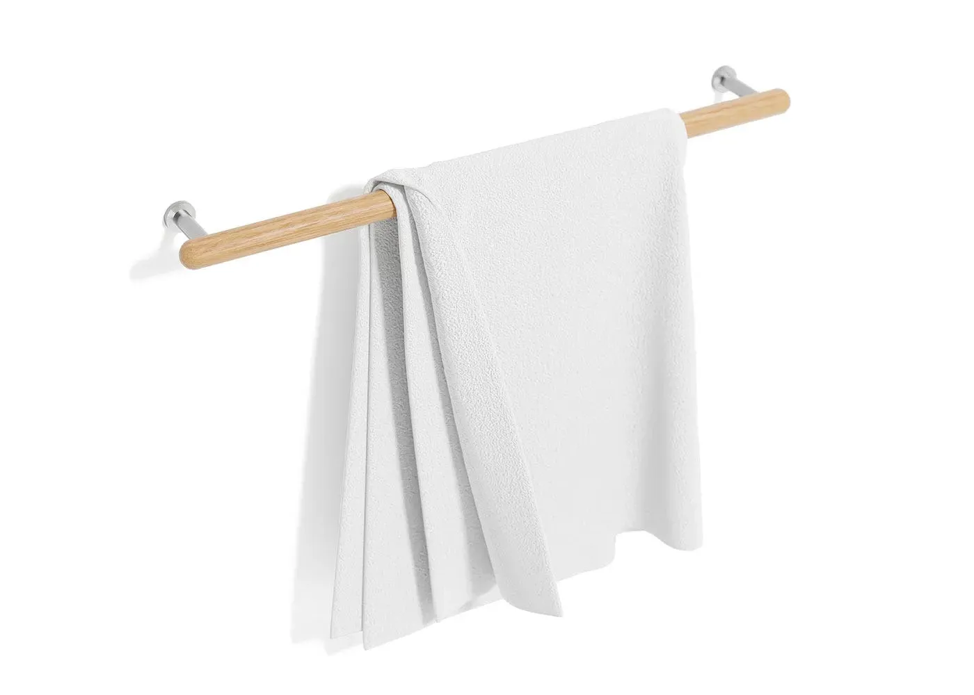Single Towel Rail - Light Wood, Oak