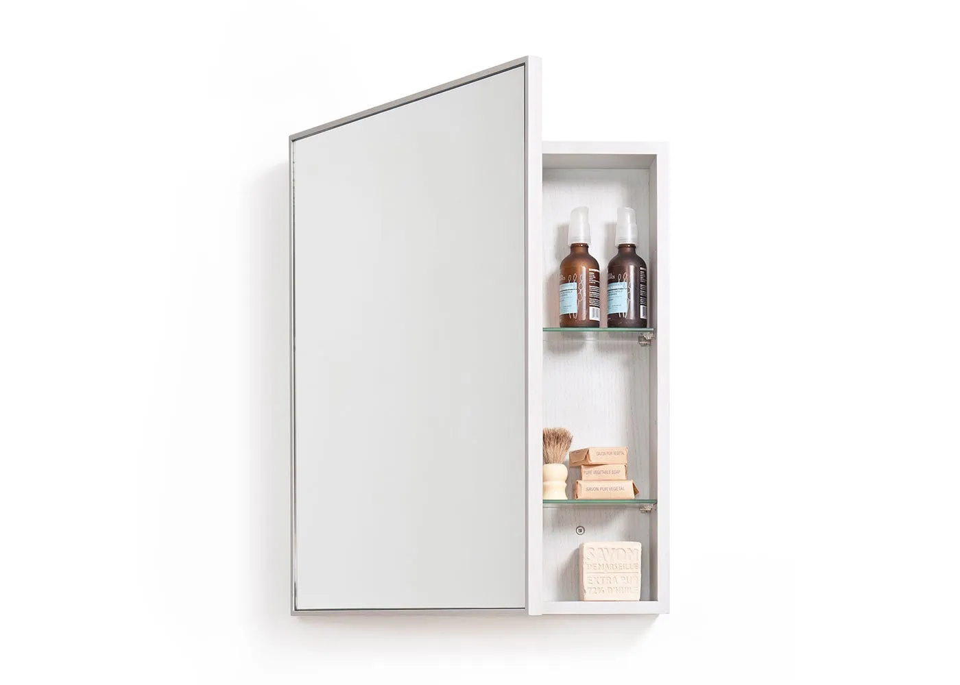 Slimline Bath Cabinet with Shelves - Oyster Oak