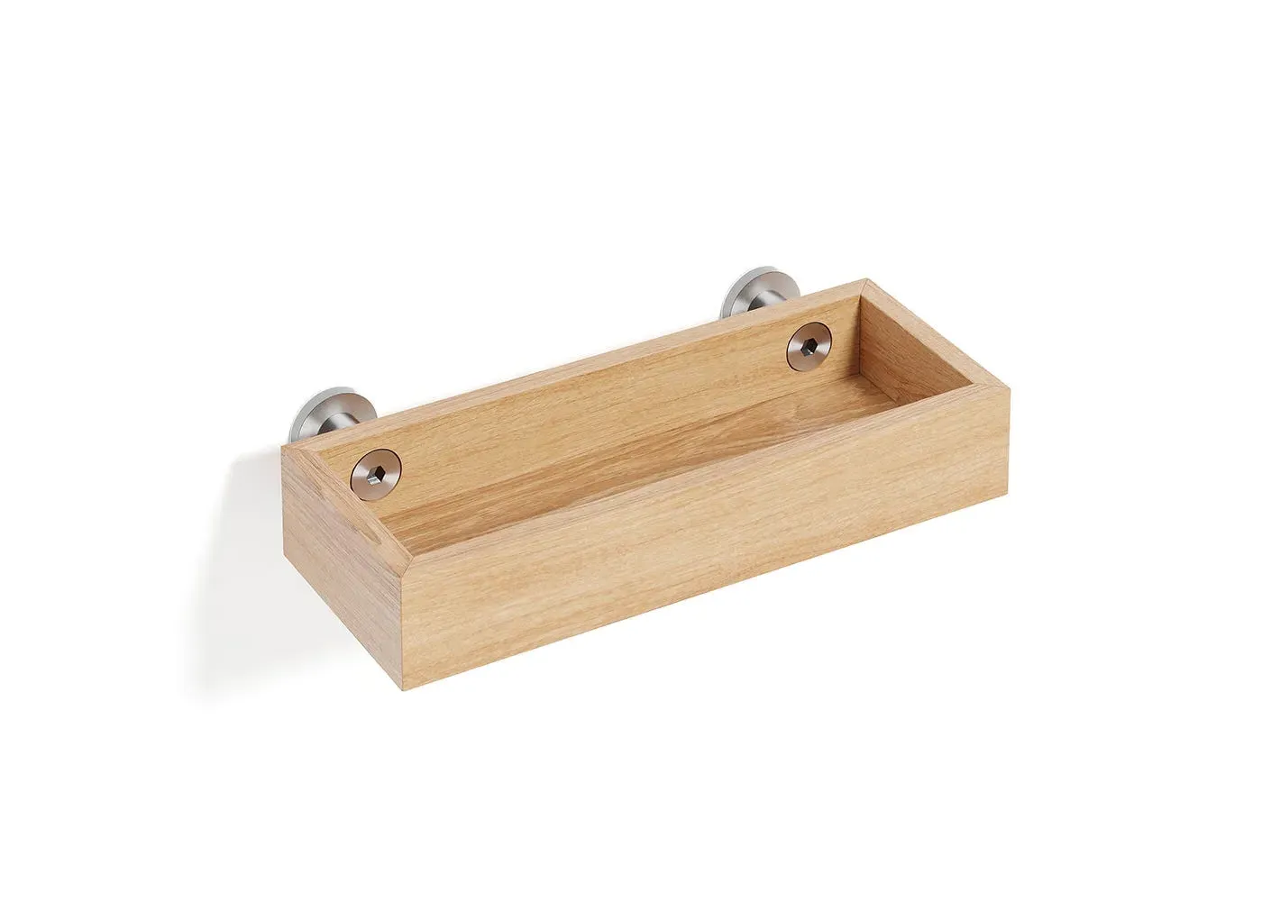 Tray Shelf with Wire Frame - Natural Oak image