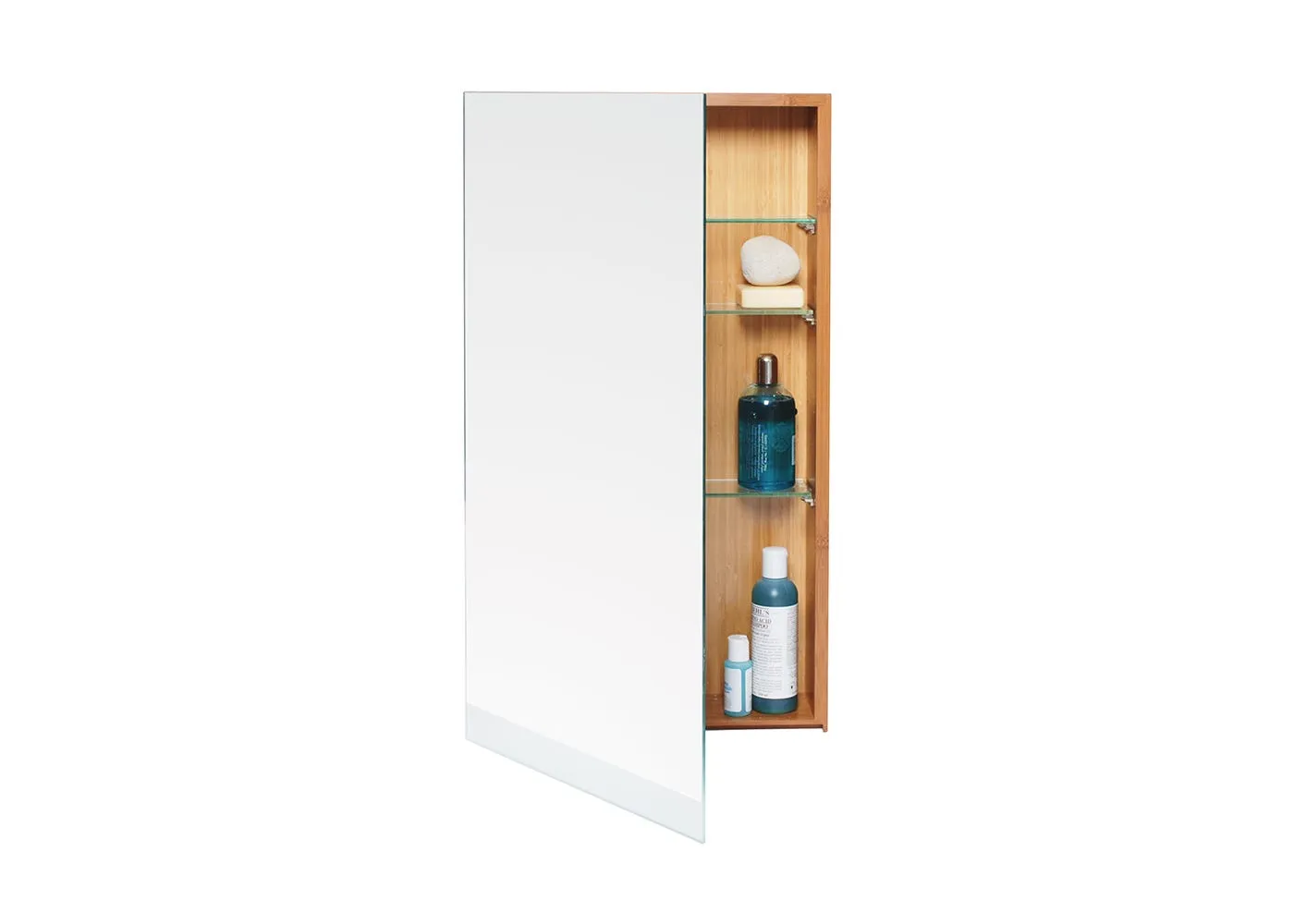 Wall Cabinet with Storage - Dark Wood, Bamboo image